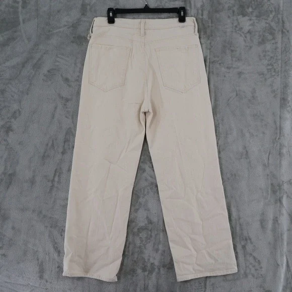 MOTHER The Rambler High Rise Ankle Jeans Women 32 Cream Straight Leg Classic NWT